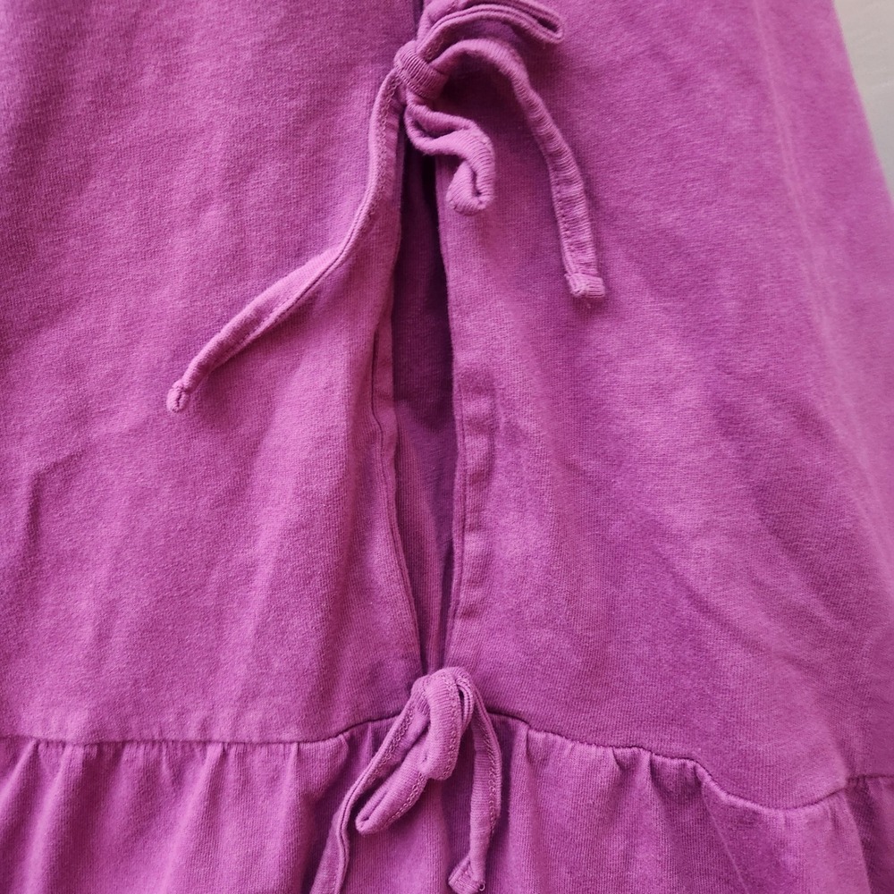 ASOS Curve Purple Maxi T Shirt Dress Size 18 Acid Wash Smock Tie Back Detail - Picture 11 of 13